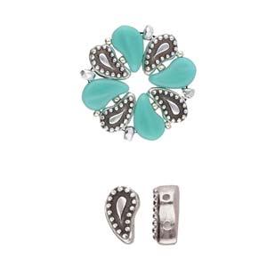 Cymbal Element - Aylia Antique Silver Plated 2-pack Beadsmith