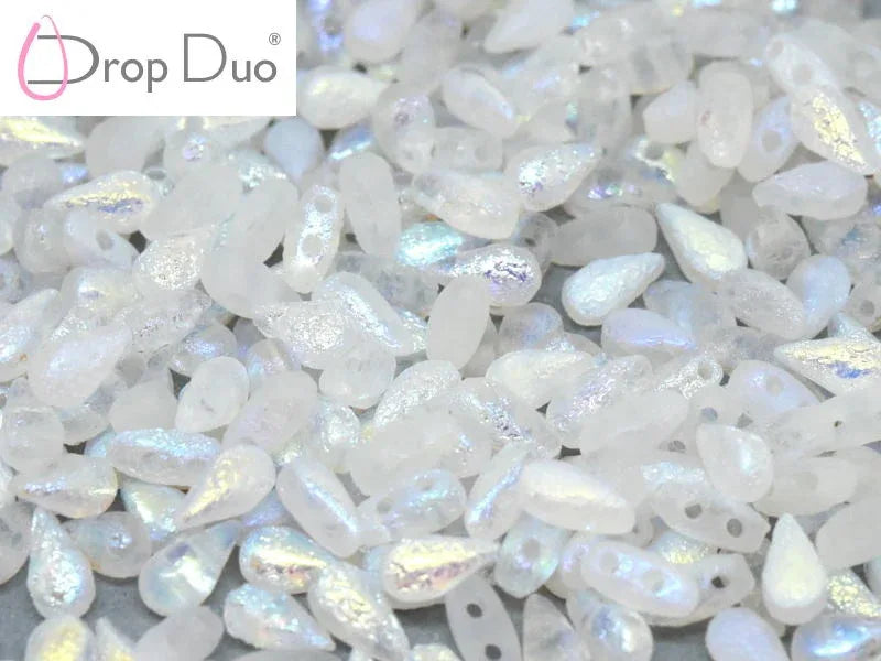 DropDuo® - Etched Crystal Full AB 3x6mm, 30-pack Hilmas Pyssel