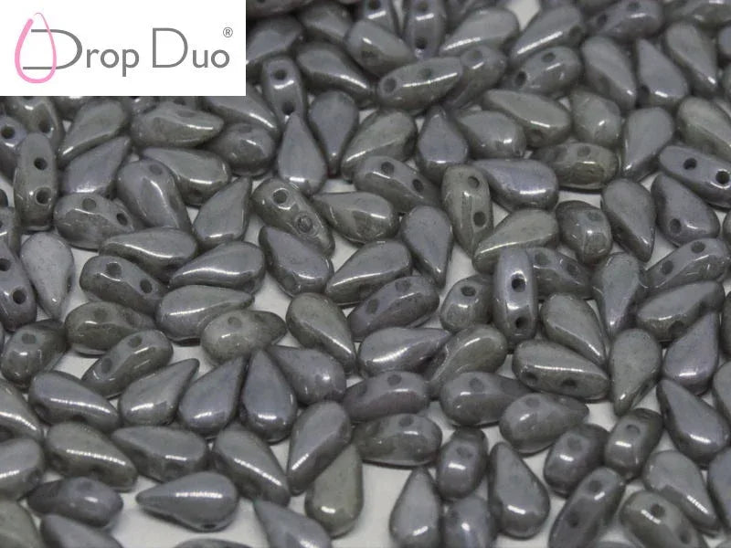DropDuo® - Chalk White Grey Luster 3x6mm, 30-pack Hilmas Pyssel