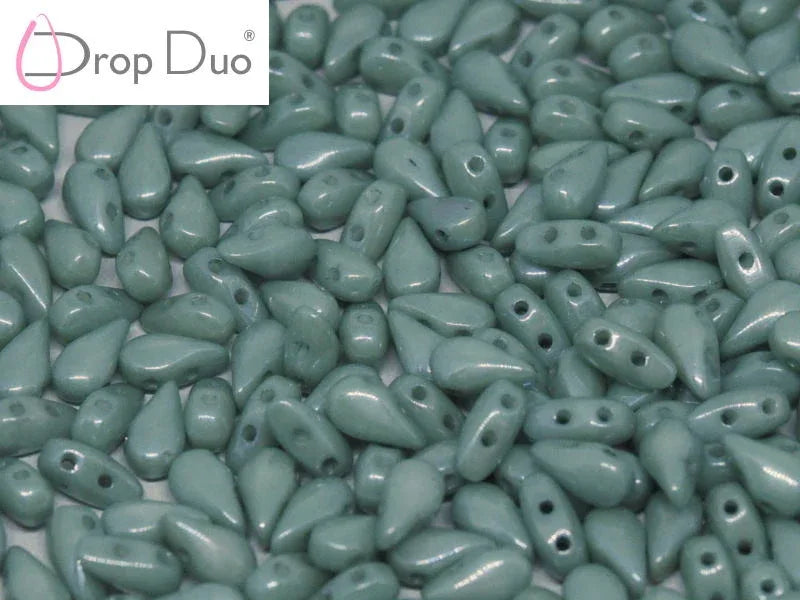 DropDuo® - Chalk White Teal Luster 3x6mm, 30-pack Hilmas Pyssel