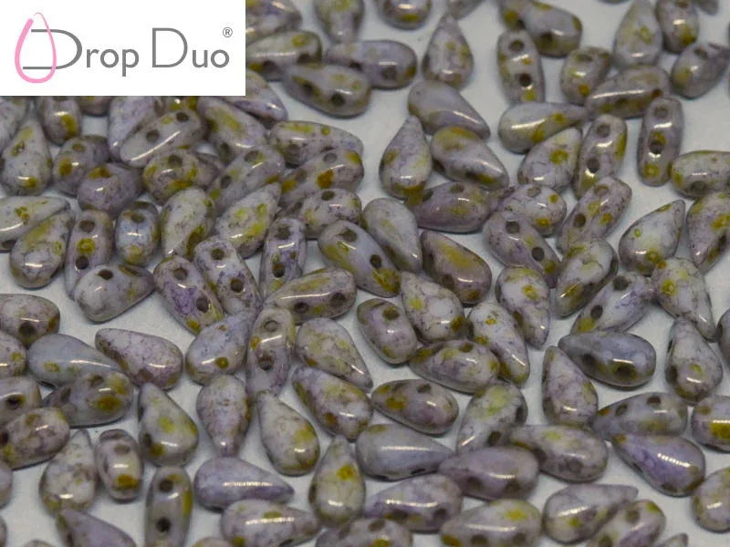 DropDuo® - Chalk White Lila Gold Luster 3x6mm 30-pack Hilmas Pyssel