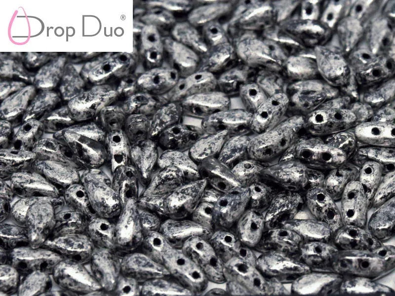 DropDuo® - Jet Antique Chrome 3x6mm, 30-pack Hilmas Pyssel
