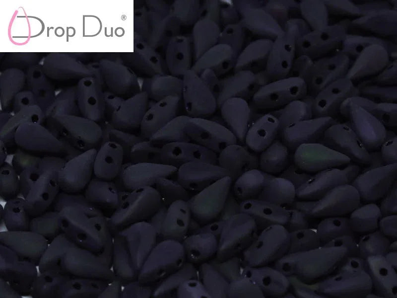 DropDuo® - Jet Full Amezit Matted 3x6mm, 30-pack Hilmas Pyssel