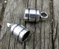 Ändfäste Silverfärgade - Rak med ränder 6mm, 2-pack Grekisk Metall