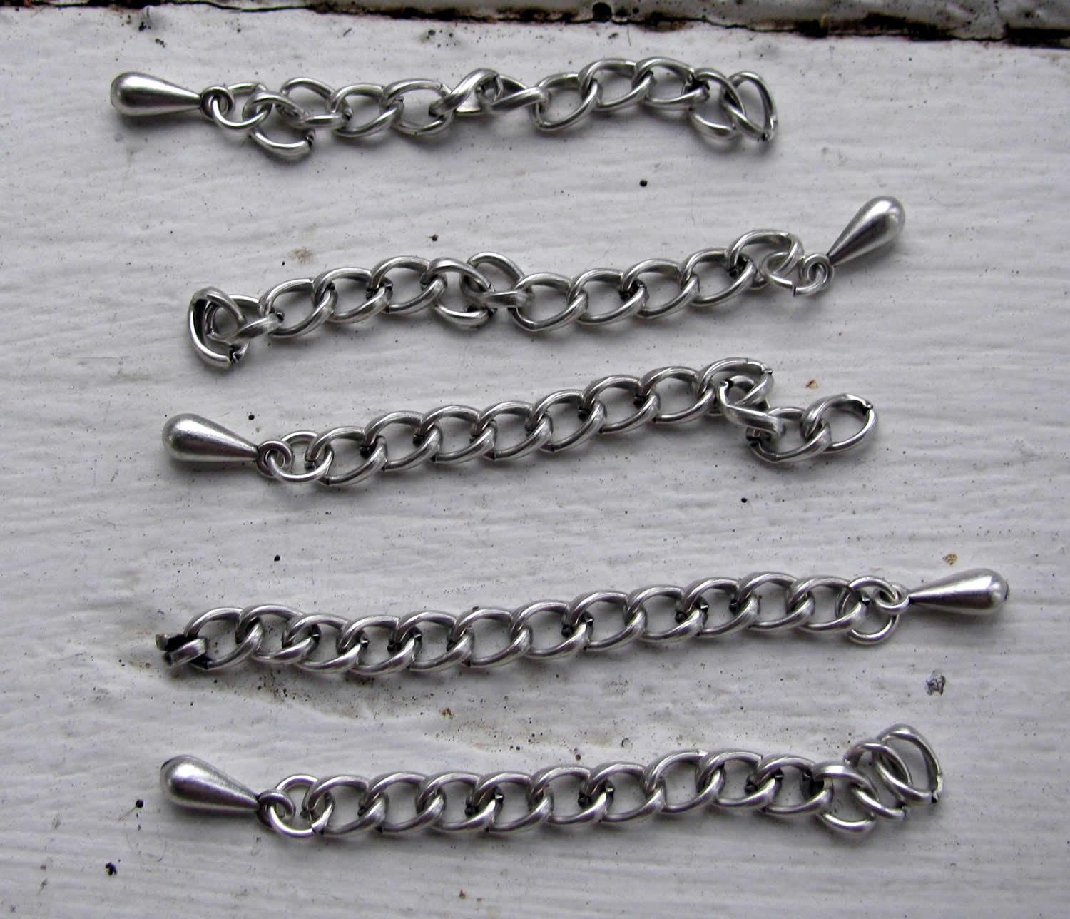 Förlängningskedja - Silverfärgad 5-Pack Grekisk Metall