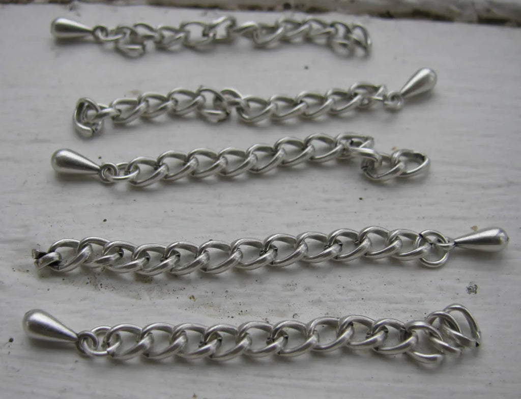 Förlängningskedja - Silverfärgad 5-Pack Grekisk Metall
