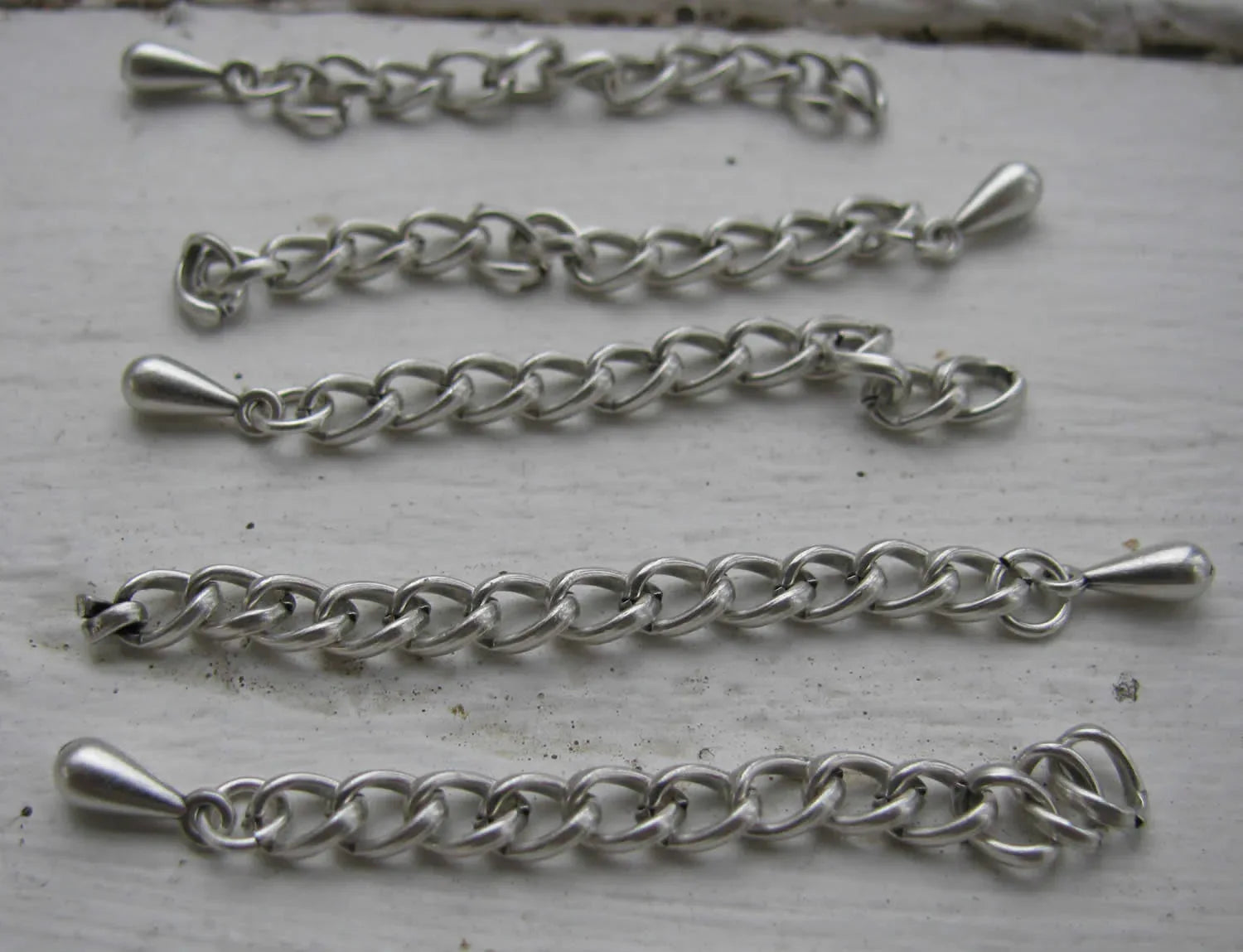 Förlängningskedja - Silverfärgad 5-Pack Grekisk Metall
