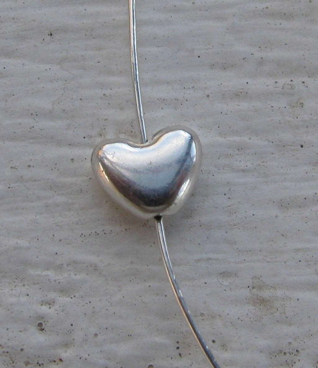 Mellandel Silverpläterad - Litet Hjärta, 6mm, 10-pack Grekisk Metall