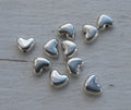 Mellandel Silverpläterad - Litet Hjärta, 6mm, 10-pack Grekisk Metall