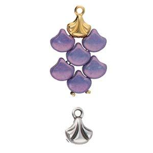 Cymbal Element - Padanassa Antique Silver Plated 2-pack Beadsmith