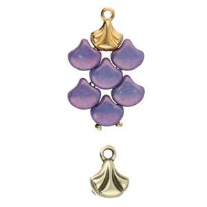 Cymbal Element - Padanassa Antique Brass Plated 2-pack Beadsmith
