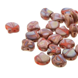 Ginko Duo - Opaque Orange Full Capri Gold Matte Batik 7,5mm Matubo