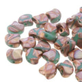 Ginko Duo - Opaque Turquoise Green Full Capri Gold Matte Batik 7,5mm Matubo