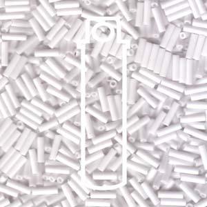 Miyuki Bugle Beads - Opaque White 6 mm, 17 gram Miyuki