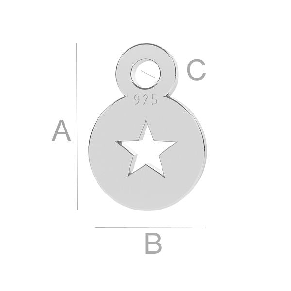 Berlock 925 Silver - Stjärna 7x5mm 1 styck Hilmas Pyssel