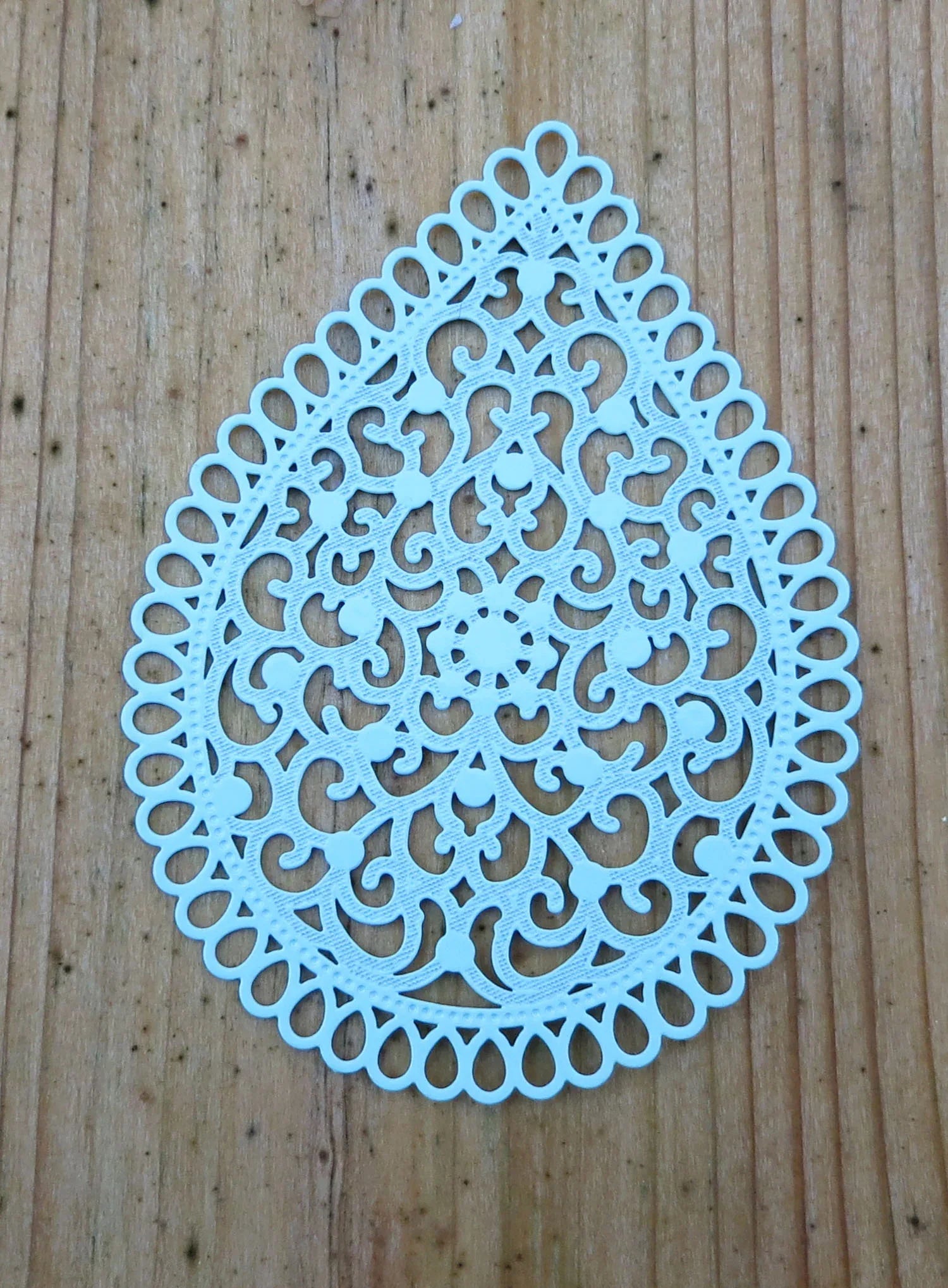 Berlock Mintgrön - Stor droppe 63x45mm, 1 styck Grekisk Metall