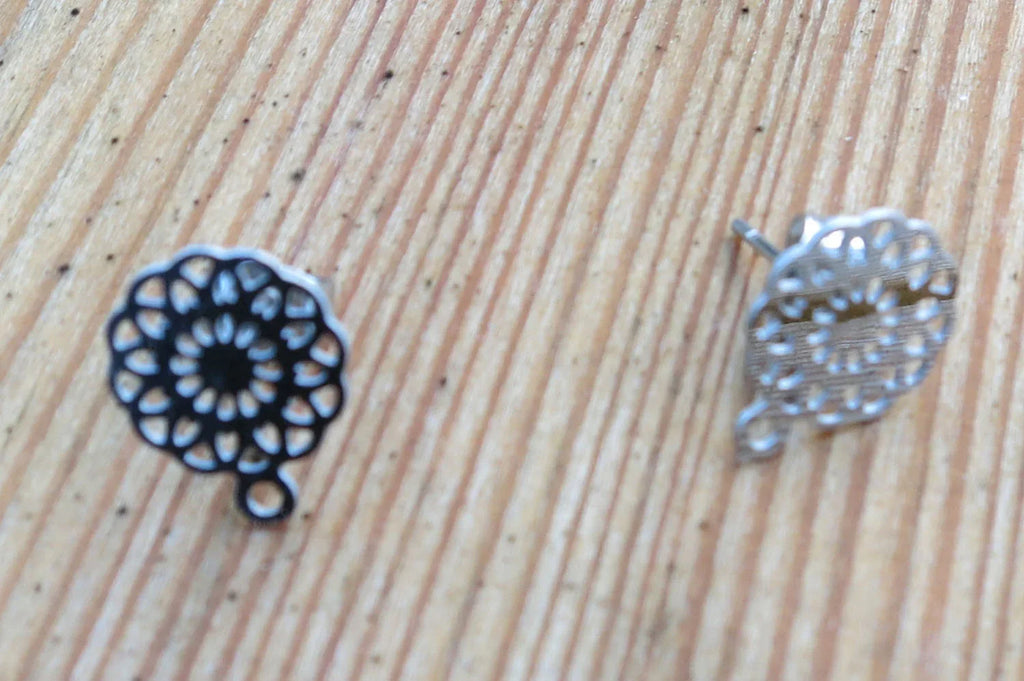 Örstickare Rostfrittstål - Mandala 10mm, 2-pack Grekisk Metall