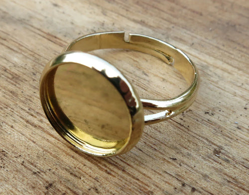 Ringstomme guldfärgad - Ram rund 12mm, 1 styck Grekisk Metall