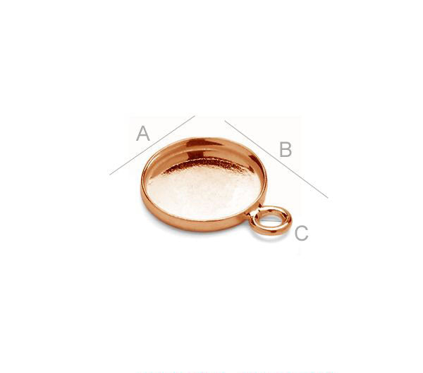 925 Sterling Silver 18K Rose Gold - ram 10.5mm 1 styck Hilmas Pyssel