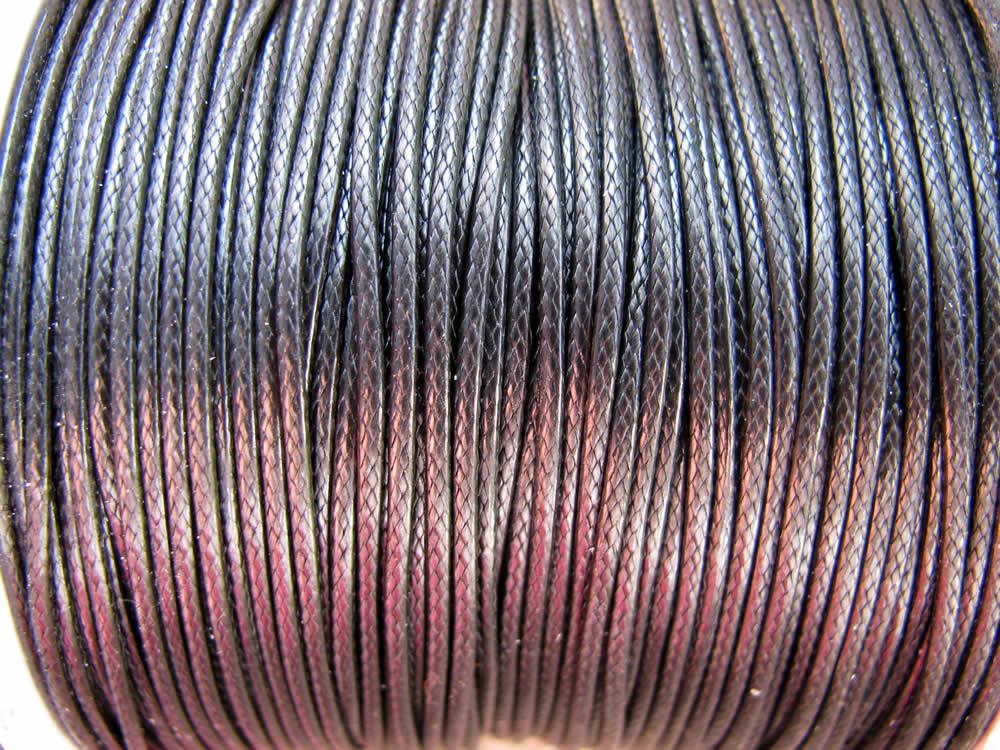 Vaxad Bomullstråd - Svart 1mm, 100m Rulle Hilmas Pyssel