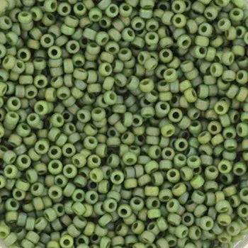 Miyuki Seed Beads - Opaque Glazed Frosted Pistachio 15/0, 10 gram Miyuki