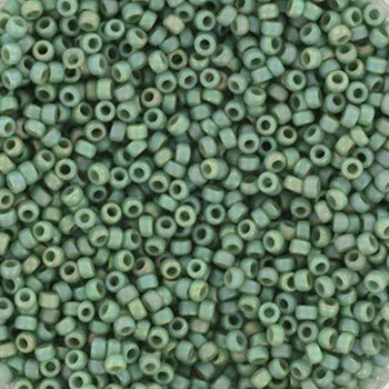 Miyuki Seed Beads - Opaque Glazed Rainbow Celadon 15/0, 10 gram Miyuki