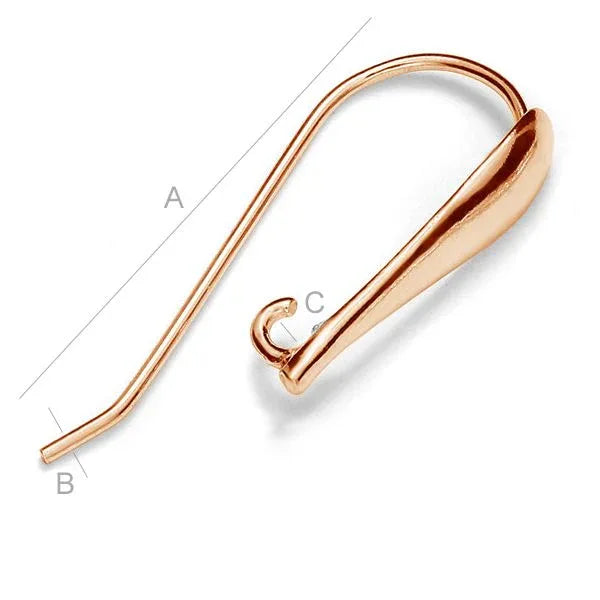 Örhängen i 925 Silver med 18K Rose Gold - 28mm, 2st Hilmas Pyssel
