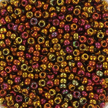 Miyuki Seed Beads - Transparent Iris Tea Berry Gold 11/0, 10 gram Miyuki