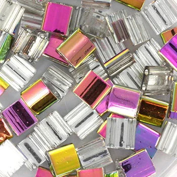 Miyuki Tila - Czech Coating Crystal Vitrail 5mm, 5 gram Miyuki