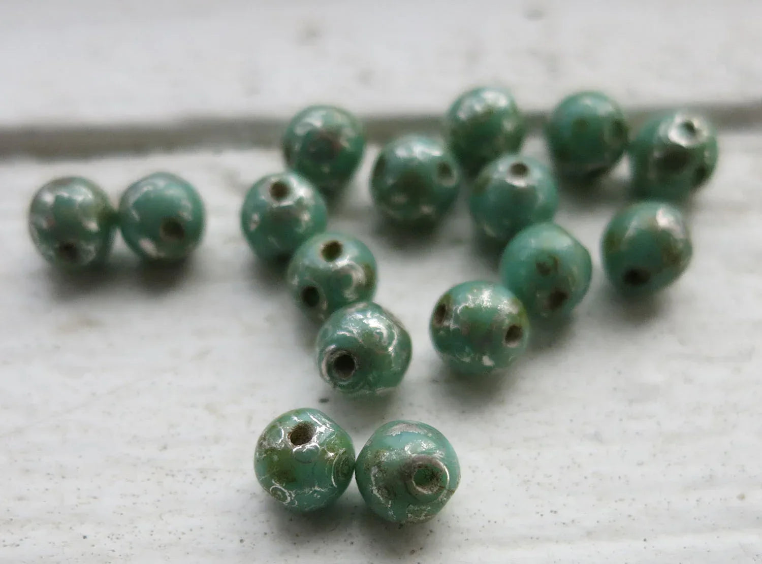 RoundDuo® Mini - Jade Picasso 4mm, 50-pack Hilmas Pyssel