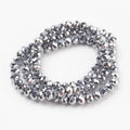 Facetterade glaspärlor - Silver 6x4mm 1 sträng Hilmas Pyssel
