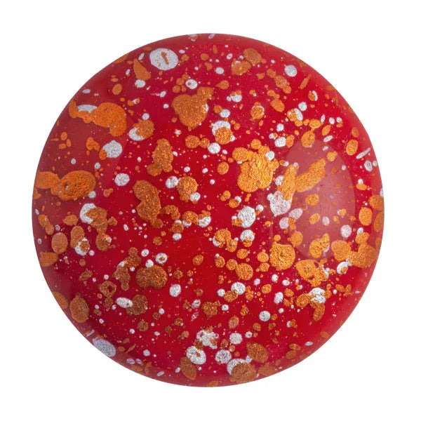 Cabochon par Puca® - Opaque Coral Red Tweedy 25 mm, 1 styck Les perles par Puca® - Paris