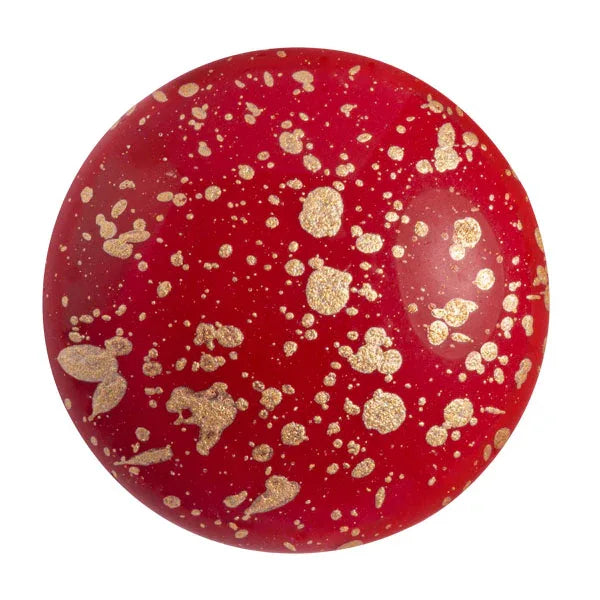 Cabochon par Puca® - Opaque Coral Red Splash 25 mm, 1 styck Les perles par Puca® - Paris
