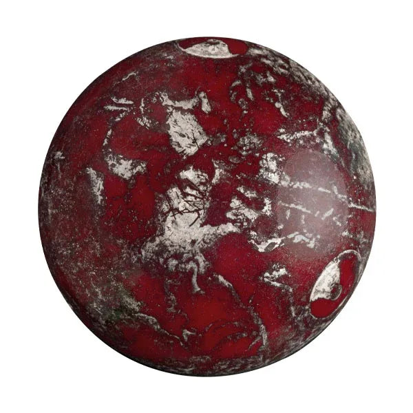Cabochon par Puca® - Opaque Coral Red New Picasso 25 mm, 1 styck Les perles par Puca® - Paris