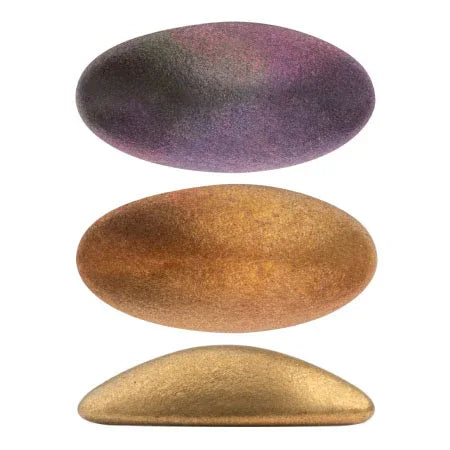 Athos® par Puca® - Yellow Gold Matte Metallic Iris 20x10mm, 1 styck Les perles par Puca® - Paris