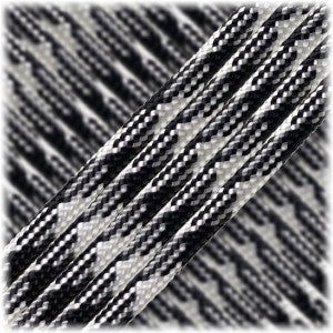 Paracord Type III 550, Svart vit #037 - 10 meter