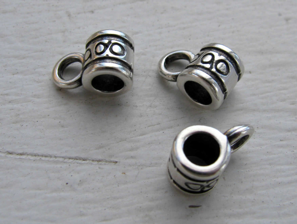 Berlockhållare silverpläterad - Rondell med cirklar, 3-pack Grekisk Metall