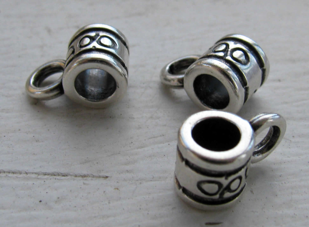 Berlockhållare silverpläterad - Rondell med cirklar, 3-pack Grekisk Metall