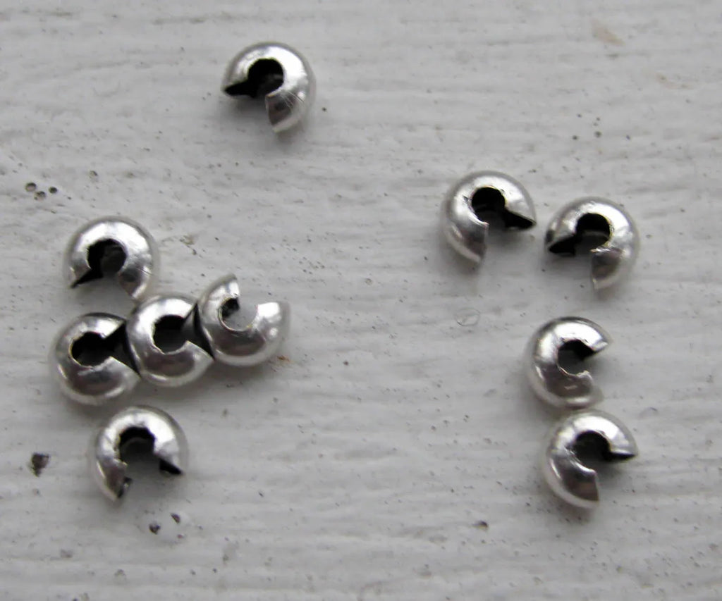 Klämtäckare silverfärgade - 4 mm 10-pack Grekisk Metall