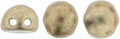 CzechMates Cabochon - Saturated Metallic Hazelnut 7mm 2-håls, 10-pack CzechMates