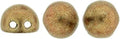 CzechMates Cabochon - Saturated Metallic Warm Taupe 7mm 2-håls, 10-pack CzechMates