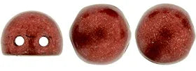 CzechMates Cabochon - Saturated Metallic Aurora Red 7mm 2- håls, 10-pack CzechMates