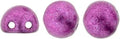 CzechMates Cabochon - Saturated Metallic Pink Yarrow 7mm 2-håls, 10-pack CzechMates