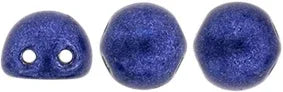 CzechMates Cabochon - Saturated Metallic Ultra Violet 7mm 2- håls, 10-pack CzechMates