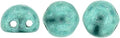 CzechMates Cabochon - Saturated Metallic Paradise Island 7mm 2-håls, 10-pack CzechMates