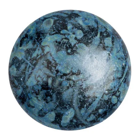 Cabochon par Puca® - Metallic Mat Blue Spotted 25 mm, 1 styck Les perles par Puca® - Paris