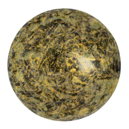 Cabochon par Puca® - Metallic Mat Old Gold Spotted 25 mm, 1 styck Les perles par Puca® - Paris