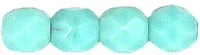 Tjeckiska Firepolish - Opaque Green Turquoise, 4 mm 50-pack Hilmas Pyssel