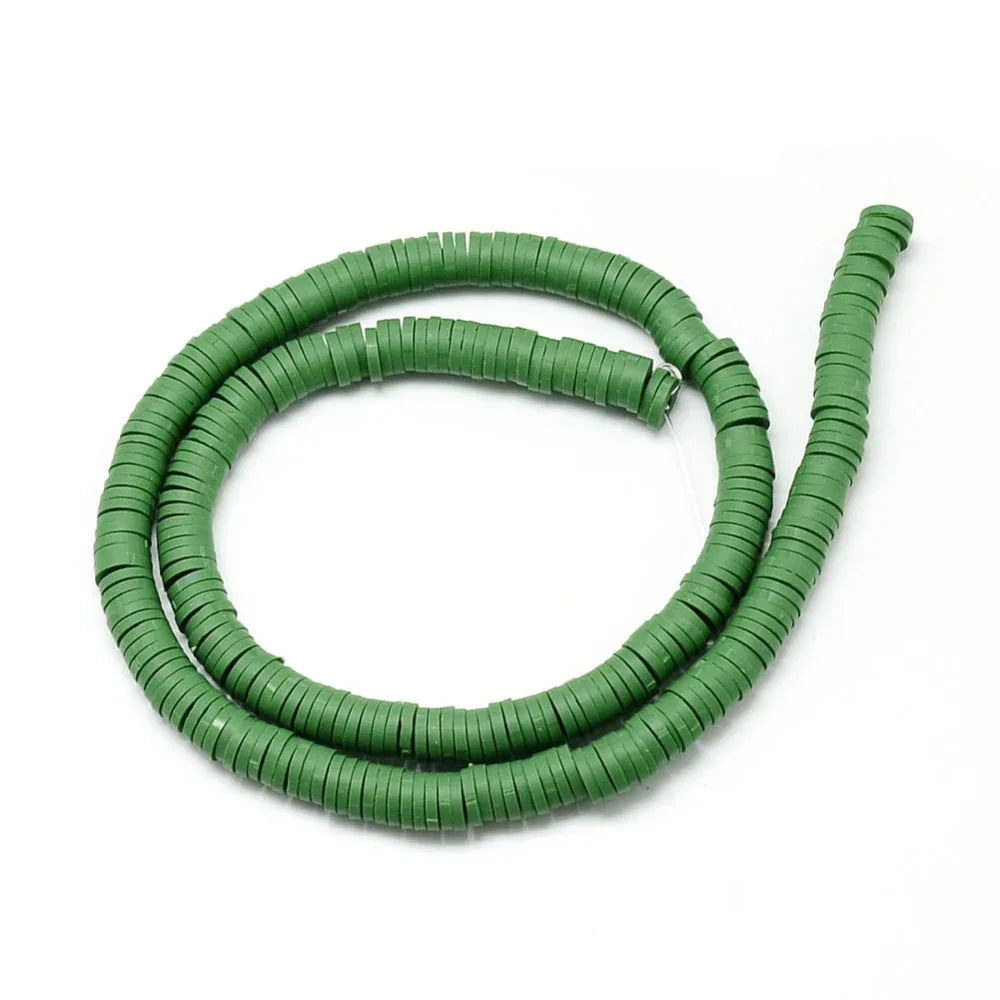 Heishi Pärlor - Grön 6mm 1 sträng Hilmas Pyssel