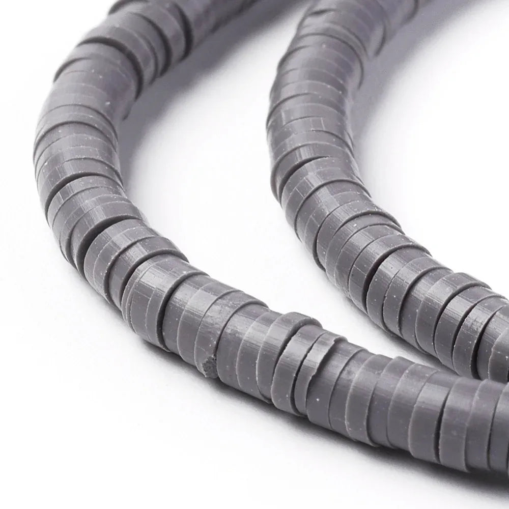 Heishi Pärlor - Grå 4mm 1 Sträng Hilmas Pyssel